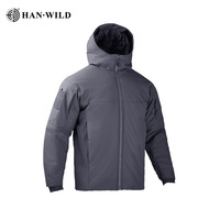 Veste longue décontractée à capuche, épaisse, imperméable, d'hiver, en polyester et nylon, avec fermeture éclair sur le devant et badge