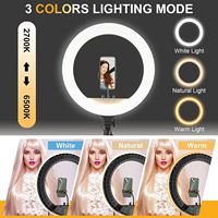 Perlengkapan Salon Kecantikan Lampu Fotografi Toko Pangkas Rambut Lampu Selfie Makeup LED Ring Light 22 Inch Dapat Diredupkan Dengan Tripod