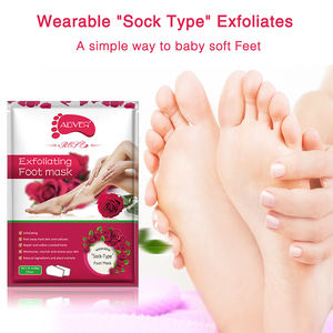 Masque de pied de marque privée masque exfoliant pour les pieds à la rose bio masque pour les pieds exfoliant masque pour les pieds chaussette - Product Image 2