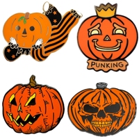 Diseños creativos de calabazas feas y horribles para la temporada de Halloween, alfileres de solapa de esmalte duro de Metal chapado personalizado, accesorios de regalo