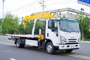Camion de remorquage à plateau plat de marque japonaise RHD et LHD avec grue à 3 sections pour le levage et le transport de véhicules endommagés - Product Image 5