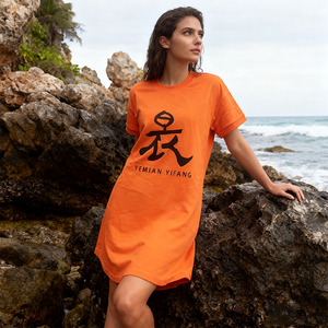 Nhà Máy Giá Bán Buôn Tùy Chỉnh Ngắn Tay Áo T-Shirt Của Phụ Nữ Áo Sơ Mi Giản Dị Ăn Mặc Crew-Neck Loose Top TEE Áo Sơ Mi Dresses Cho Phụ Nữ - Product Image 5