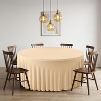 Nappe plissée premium en spandex pour table ronde, ajustée, 4, 5 et 6 pieds, pour mariage, hôtel, banquet, vente en gros