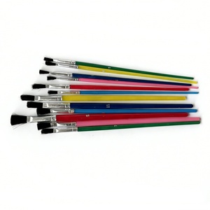 Ensemble de pinceaux d'artiste en nylon noir 252-12, écologiques, avec manche en plastique coloré, pour peinture à l'huile - Product Image 5