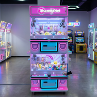 Machine à griffes 4 joueurs, double couche, panneau métal acrylique, armoire LED, jeu de poupées en peluche, boîte surprise, personnalisé japonais, garantie 1 an, espagnol