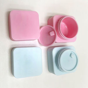 Pot de crème vide en plastique PP avec couvercle à vis carré mat, rose, noir, multicolore, personnalisable avec logo, 10g, 20g, 50g, 100g - Product Image 3