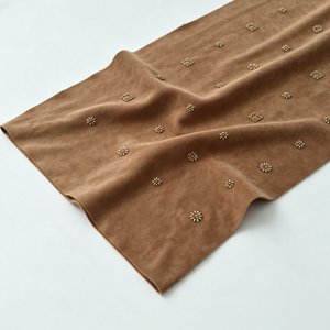 Tela de gamuza marrón A1000 con bordado de estrellas y cuentas para <span class=keywords><strong>abrigos</strong></span> retro y cheongsams - Product Image 4