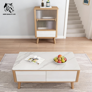 Table basse en bois et marbre, design moderne, écologique, facile à assembler, prix bas, personnalisation possible, stock disponible, livraison immédiate, fabrication en usine - Product Image 3