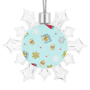 อุปกรณ์ตกแต่งในร่มทำจากผ้าไหมชั้นดีขนาด3ซม. อุปกรณ์ตกแต่งในร่มเป็นมิตรต่อสิ่งแวดล้อมรูปเกล็ดหิมะคริสต์มาส - Product Image 3