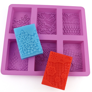 قالب صابون سيليكوني على شكل مربعات 6 فتحات رقم 1281، قالب كيك سيليكوني لصنع الصابون والشموع والراتنج يدويًا بنفسك - Product Image 1