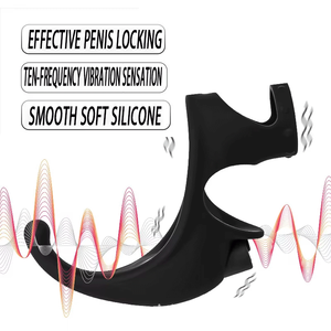 Anello di bloccaggio dello sperma telecomando con bloccaggio elettrico anello di spermatozoo stimolazione in Silicone coppie condividono anello vibrante - Product Image 3