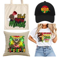 Impression de vêtements en gros avec transferts thermiques Plastisol et DTF, et transferts vinyle, personnalisés avec motifs Juneteenth pour sérigraphie