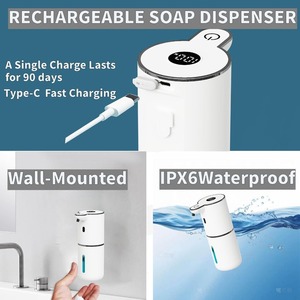 Distributeur de savon moussant automatique sans contact, écologique, 6 niveaux réglables, mains libres, rechargeable par USB, design moderne pour les toilettes - Product Image 5