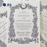 Invitation de mariage personnalisée en typographie, cadre floral baroque vintage, cartes de vœux, noms et date personnalisés