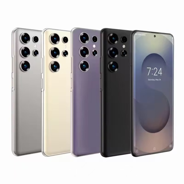 High Quality S26 Android Curved Screen Smartphone 4G Mobile Phone with Facial Recognition 12+512GB Supports 2 Sim Cards TF Card