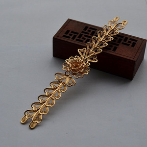 Pure Copper Color Preserving Hairpin Flower Filigree 27x7cm <b>Wedding</b> DIY Craft <b>Accessory</b> - Product Image 2