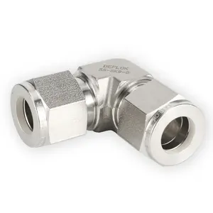 90 Degree Elbow Instrumentation Fittings Stainless Steel 1/2 "Tube Connector Hydraulic Tube 316SS Double Ferrule Union Elbow
