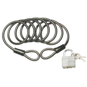 Câble de sécurité UMEDO pour bagages <span class=keywords><strong>avec</strong></span> doubles boucles, câble de sécurité en acier tressé pour les voyages en extérieur, compatible <span class=keywords><strong>avec</strong></span> les cadenas en <span class=keywords><strong>U</strong></span> et les cadenas à combinaison - Product Image 1