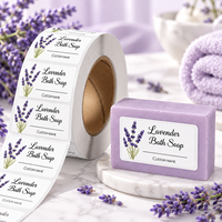Étiquette personnalisée Artisan Botanical Aura pour savon, en PVC holographique à gratter, imperméable, en rouleau, pour machine d'étiquetage automatique, pour le branding