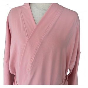 Abito <span class=keywords><strong>da</strong></span> <span class=keywords><strong>notte</strong></span> corto in lino morbido <span class=keywords><strong>da</strong></span> donna in cotone lavorato a maglia rosa personalizzato - Product Image 4