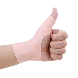 손목 터널에 대한 오른손 및 왼손 완화 통증을위한 실리콘 젤 손목 엄지 지원 교정기 류마티스 건염 요가 1 쌍