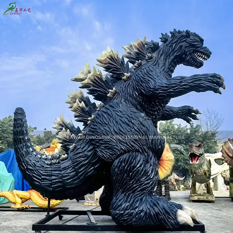 Realistic Giant Godzilla Statue Customized Fiberglass Godzilla Factory Sale For Outdoor Display