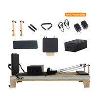 Lit de Pilates multifonctionnel haut de gamme avec cadre en bois, Mini Reformer professionnel pour la musculation et le fitness