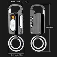 Carga USB personalizada con abridor de botellas de iluminación Lima de uñas Destornillador Llavero multifunción Encendedor electrónico Cigarrillo