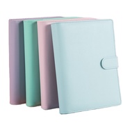 Carnet A5 à pois Kawaii Morandi en gros, mignon, pour le bureau, avec reliure à 6 anneaux en cuir personnalisée A6, format A5 imprimé, à feuilles mobiles