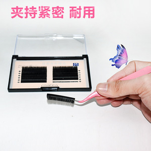 Eyelash Extension Tweezers Set Pink Straight And Curved With Brush Reusable For Professional Use - Product Image 5