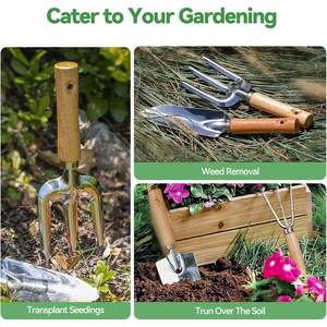 Herramientas de jardinería, juego de herramientas manuales de 9 piezas, de acero inoxidable, resistentes al óxido, para el cuidado del jardín al aire libre - Product Image 4