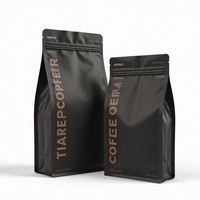 Sachet de café de sécurité imprimé sur mesure, directement de l'usine, avec valve et fermeture éclair, recyclable, en feuille, à fond plat, qualité alimentaire supérieure