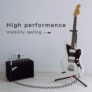 OEM trenzado profesional recto a recto <span class=keywords><strong>Jack</strong></span> 6,35mm TS a ángulo recto 1/4 eléctrico en espiral guitarra bajo Audio <span class=keywords><strong>Cable</strong></span> de resorte - Product Image 6