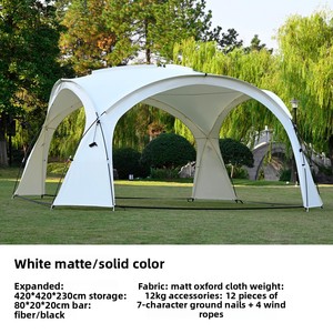 Carpa Domo Grande para Acampar al Aire Libre, Tela Oxford de PVC Extra Gruesa, Protección Solar, Resistente al Viento y a la Lluvia, Equipo para Exteriores - Product Image 6