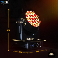 Projecteur LED à tête mobile MAC Aura 19x15W RGBW 4-en-1 8000 Lumens 6000K DMX512 Zoom Beam Wash