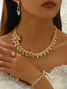 Old Fashioned Zircon Old 17k Indian Ladies Antique Dubai Brazilian Gold Plated <strong>Jewellery</strong> <strong>Sets</strong> <strong>for</strong> <strong>Women</strong> High Quality - Product Image 3