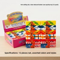 Jouet anti-stress en PU souple à rebond lent, en forme de citrouille, fantôme, beurre et fromage, pour Halloween, emballé en boîte colorée, 12 pièces par boîte, 3 ans et plus