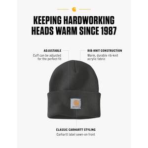 หมวกบีนนี่ถักขอบพับสำหรับผู้ชาย Carhartt คุณภาพพรีเมียม อุปกรณ์เสริมสำหรับฤดูหนาว เหมาะสำหรับกีฬากลางแจ้งและสวมใส่ลำลอง - Product Image 4