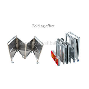 광고 공간이 있는 이동식 마켓 다이닝 카트, 접이식 스낵 상업용 스테인리스 스틸 바퀴 달린 판매 카트 - Product Image 3