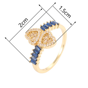 Anillo de Corazón Chapado en Oro de 18K, Resistente al Agua y al Deslustre, de Acero Inoxidable, Marca Fanhua - Product Image 6