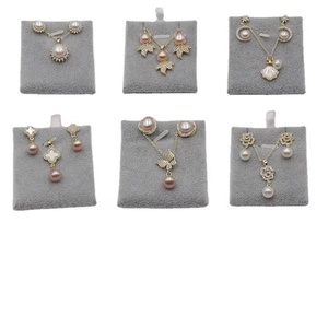 2022 thời trang 14K mạ vàng đơn giản nước tự nhiên ngọc trai vòng cổ bông tai thiết lập hạt Thép không gỉ thực tai móc đồ trang sức - Product Image 2