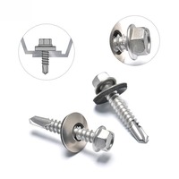 Vis autoperceuses à tête hexagonale en acier inoxydable 304, vis autotaraudeuses DIN 7504 pour fixation et bardage de toitures métalliques