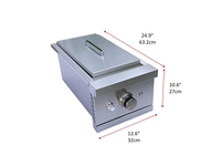 Barbecue infrarouge en céramique au gaz propane pour extérieur en acier inoxydable 304 Worldful avec brûleur latéral, lumières LED et allumage par impulsions