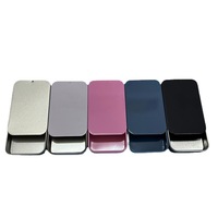 Boîte de rangement USB en fer et fer blanc givré pour petits accessoires d'écouteurs, avec couvercle coulissant et tiroir, écologique et personnalisable pour les consommateurs