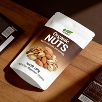 Sachet Doypack Personnalisé Imprimé pour Fruits Secs Biologiques, Refermable avec Fermeture Ziplock, Emballage Alimentaire en Plastique pour Mélange de Noix, Amandes, Noix de Grenoble 250g