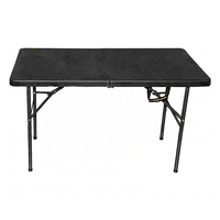 Table pliante rectangulaire en HDPE noir de haute qualité pour Tables et chaises de banquet de mariage pour événements