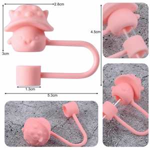 Nouvelle version améliorée du capuchon de paille en forme de champignon, embout de paille en silicone de qualité alimentaire, bouchon de paille réutilisable anti-poussière pour tasses et gobelets 10 mm - Product Image 2