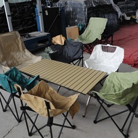 Table de repas d'extérieur moderne BONO HONGYI en fer et panneau MDF, ultra-légère, portable, réglable en hauteur, pour la plage, le camping, les pique-niques, les barbecues, pliable