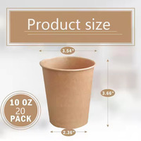 Gobelets jetables écologiques en gros de 8 oz et 12 oz, revêtement PE de qualité alimentaire, logo personnalisé, simple paroi, résistants à l'huile et à l'eau, pour boissons chaudes