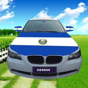 Directo de fábrica al aire libre personalizado 120*150cm capó de motor <span class=keywords><strong>el</strong></span>ástico y espejo retrovisor trasero Bandera de <span class=keywords><strong>El</strong></span> <span class=keywords><strong>Salvador</strong></span> cubierta de capó de coche bandera - Product Image 2